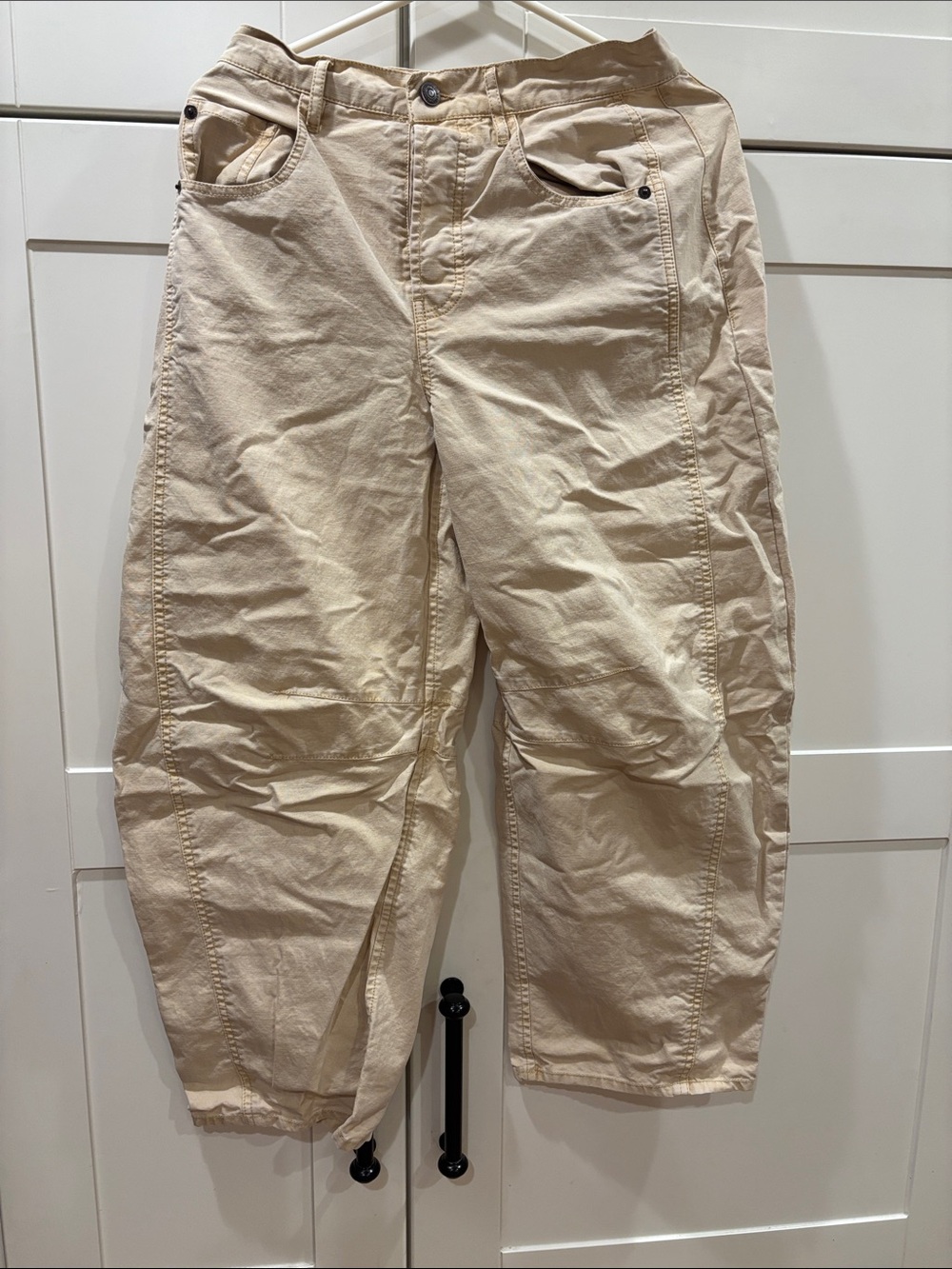 Free People tan barrel jeans